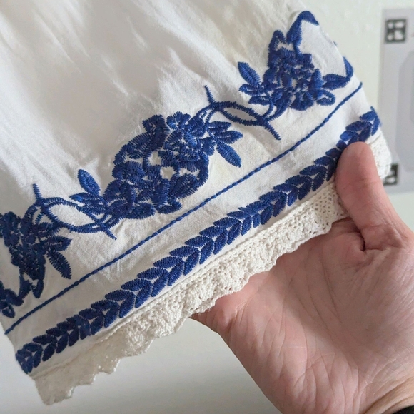 Lovestitch White and Blue Embroidered Blouse - Picture 5 of 10